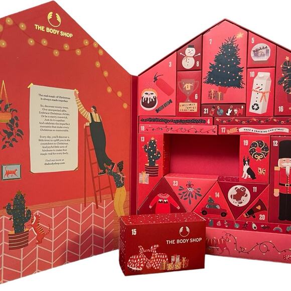 The Body Shop Advent Calendar *Box Only* Red Christmas Holiday House *Empty* - Picture 1 of 9